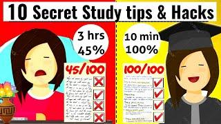 10 SECRET STUDY TIPS TO SCORE HIGHEST IN EXAMS  FASTEST WAY TO COVER ENTIRE SYLLABUS  STUDY HACKS