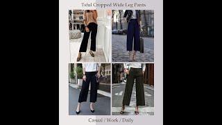 Wide Leg Pant for Women High Waisted Dress Pant Busines Casual Capris Stretch Pul On Capri Work Pant
