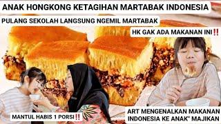 ANAK HK KETAGIHAN MARTABAK INDONESIA‼️Pulang Sekolah Santap Martabak Buatanku Habis 1 Porsi