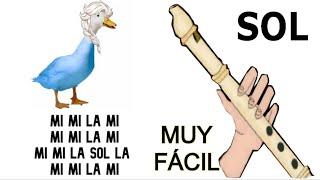 Meme Elsa Pato flauta dulce fácil tutorial con animación easy flute recorder