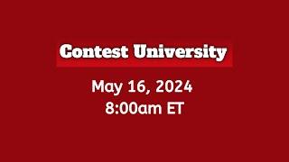 Contest University - Hope Hotel - Dayton Ohio - May 16 2024