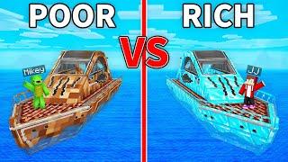 Mikey POOR vs JJ RICH YACHT Survival Battle in Minecraft Maizen