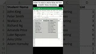 How to add a new row after every row in Excel #minhacademy #excel