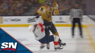 Golden Knights Ivan Barbashev Levels Panthers Radko Gudas With Massive Reverse Hit