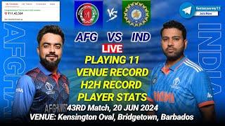 LIVE AFG vs IND Prediction  AFG vs IND  Afghanistan vs India 43RD T20 World Cup