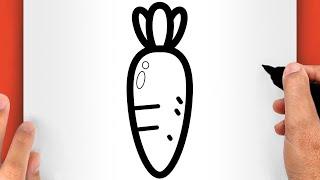 HOW TO DRAW A CARROT EASY - Cute Strawberry Drawing EASY