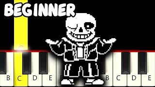 Megalovania - Undertale - Fast and Slow Easy Piano Tutorial - Beginner
