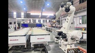 HUAHUA Double station 6 sided CNC drilling machine return line with robot loading and unloading