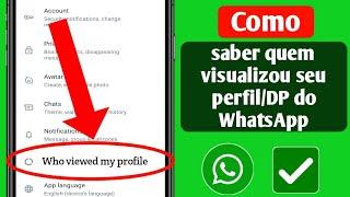 Como ver quem visualizou seu perfilDP do WhatsApp  Quem viu seu perfil do WhatsApp