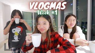 1ST WEEK OF DECEMBER VLOG Christmas decor baking cookies ice skating in NYC