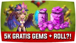 Castle Clash  5K GRATIS GEMS + ROLL?  Schloss Konflikt Deutsch