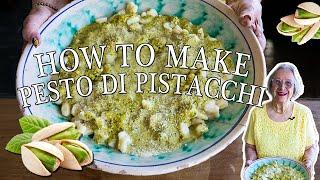 Pesto with Pistachios  Kitchen on the Cliff with Giovanna Bellia LaMarca