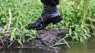 How to get rid of the water from jungle boots fast.