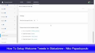 How To Setup Welcome Tweets In Statusbrew Episode 16 of the #NikoRandomTipsShow
