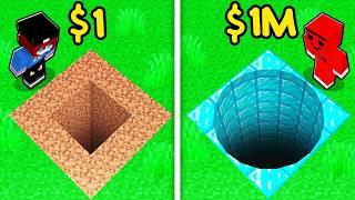 1$ vs 1.000.000$ TÜNEL YAPI KAPIŞMASI  - Minecraft