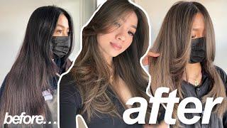BIRTHDAY HAIR TRANSFORMATION  come to my hair appointment diy tinting my brows doing my lashes