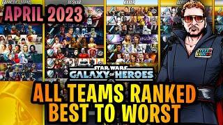 ALL TEAMS RANKED BEST TO WORST - APRIL 2023 - STAR WARS GALAXY OF HEROES