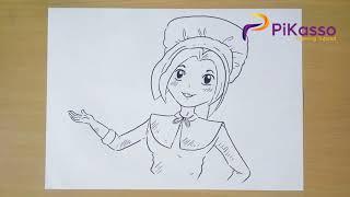 How to Draw a Pilgrim Girl