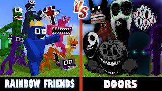 Rainbow Friends V5 vs. DOORS  Minecraft UNCANNY BATTLE