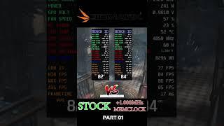 Memory Clock +1GHz Vs Stock 3DMark Part 1 #shorts