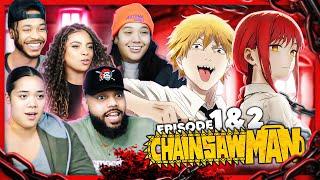 THIS SHOW IS FIRE Chainsaw Man Ep 1-2 REACTION Dog & Chainsaw