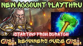 STARTING OVER FROM SCRATCH New Account Playthrough Beginners Guide #1  Gems of War Live 5192024