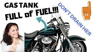 Harley Davidson how to remove gas tank full of fuel 