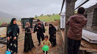 Peren family.  The first experience of building the roof of the house using iron foundations