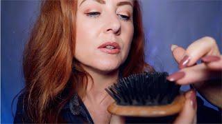 Back to Sleep ASMR  Sleep Inducing Hair Brushing  Whispered Counting Dream Lights Crinkle Shirt