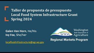 Taller de propuesta de presupuesto subvención para infraestructura del sistema alimentario local