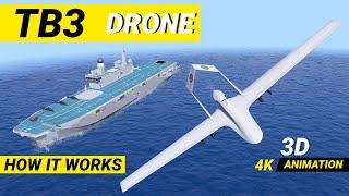 TB3 Bayraktar drone Turkey  How it works #drones #tb3 #aircraftcarrier