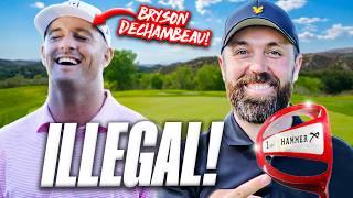 I gave ILLEGAL golf clubs to Bryson DeChambeau and he shot ___