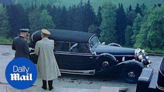 Hitler climbs into Mercedes 770K limo in rare colour footage