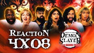 ABSOLUTE CINEMA We beat Muzan?  Demon Slayer 4x8 The Hashira Unite  Normies Group Reaction