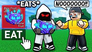 Eating KITSUNE FRUIT In Front Of DESPERATE SCAMMERS.. Blox Fruits