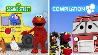 Sesame Street Elmo’s Trucks Wheels on the Bus & More Car Videos  Vehicle Compilation