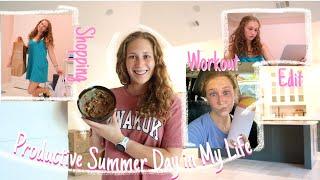 productive summer day in my life vlog I  workout errands edit haul I