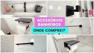 ACESSÓRIOS DOS BANHEIROS - TODOS PRETOS - COMPREI NO ALIEXPRESS