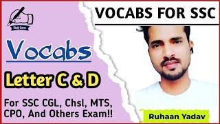 VOCABS For SSC CGL CHSL MTS  C & D Letters  Most Important Vocabulary for ssc #ssc #vocabssccgl