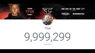 Tfue live hitting 10 million subscribers