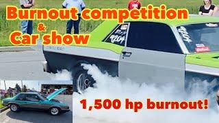 1500 hp burnout Car show and burnout competition Muscle cars of all kinds