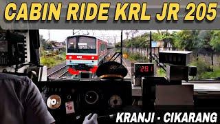 KABIN RIDE KRL Commuterline JR 205 relasi Kranji - Cikarang station  TRAIN CAB RIDE INDONESIA