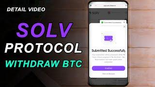 How to Withdraw BTC from Solv Protocol  @Futuretradinghub