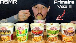 #121 ASMR  EXPERIMENTANDO CUP NOODLES COSTELA LEGUMES GALINHA YAKISSOBA FRANGO  MUKBANG.