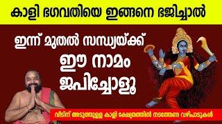 കാളി ഭഗവതിയെ ഇങ്ങനെ ഭജിച്ചോളൂ ജപിക്കേണ്ട നാമം വഴിപാടുകള്‍  Jyothishavartha