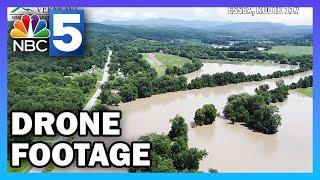 Vermont Flash Flooding Drone video shows hard-hit areas in Plainfield Richmond and Essex