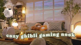 building my dream cozy gaming nook 🪴️ ft. BENQ GV31 portable projector  ghibli inspired 