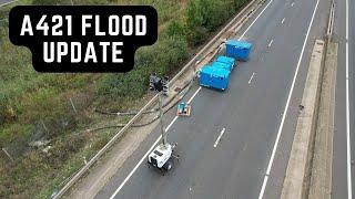 A421 Flood Water Pumps now in place  #Flood #Uk #MarstonMoretaine #A421