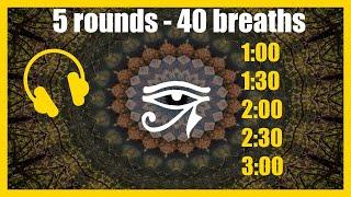 Wim Hof Breathing 5 rounds - 40 breaths with Pineal Gland Healing Sounds.