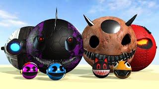 PACMAN & ROBOT PACMAN VS CARTOON CAT & MONSTER PACMAN 140